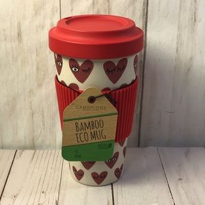 Cambridge Bamboo Reusable Eco Mug Red Heart and Two Eyes